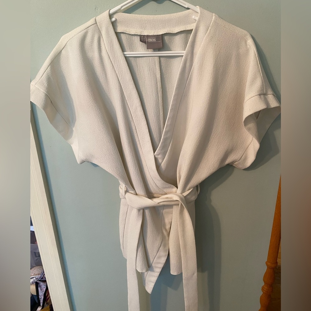 ASOS Cream Textured Blouse